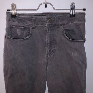 Express ankle length grey ripped pants